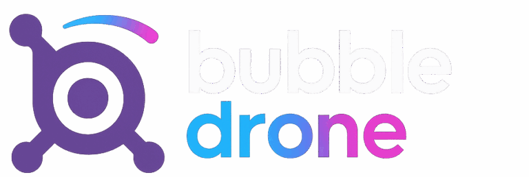 A bubble drone logo | Footer | Bubble Drone